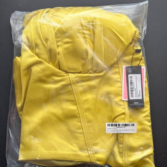 Womens Chartreuse Constructed Satin Ruched Bust Corset US/18 PrettyLittleThing - Picture 11 of 13